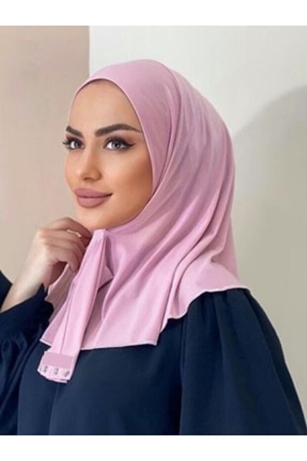 Women's Instant Cotton Hijab - Snap - Button Ready - to - Wear - TryAladdin
