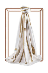 Women's Luxury Medina Silk Shawl - Cream - TryAladdin