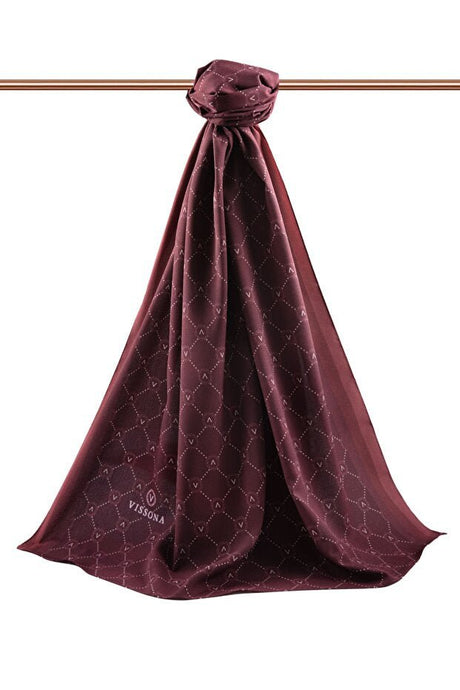 Women's Luxury Medina Silk Texture Shawl - Burgundy - TryAladdin