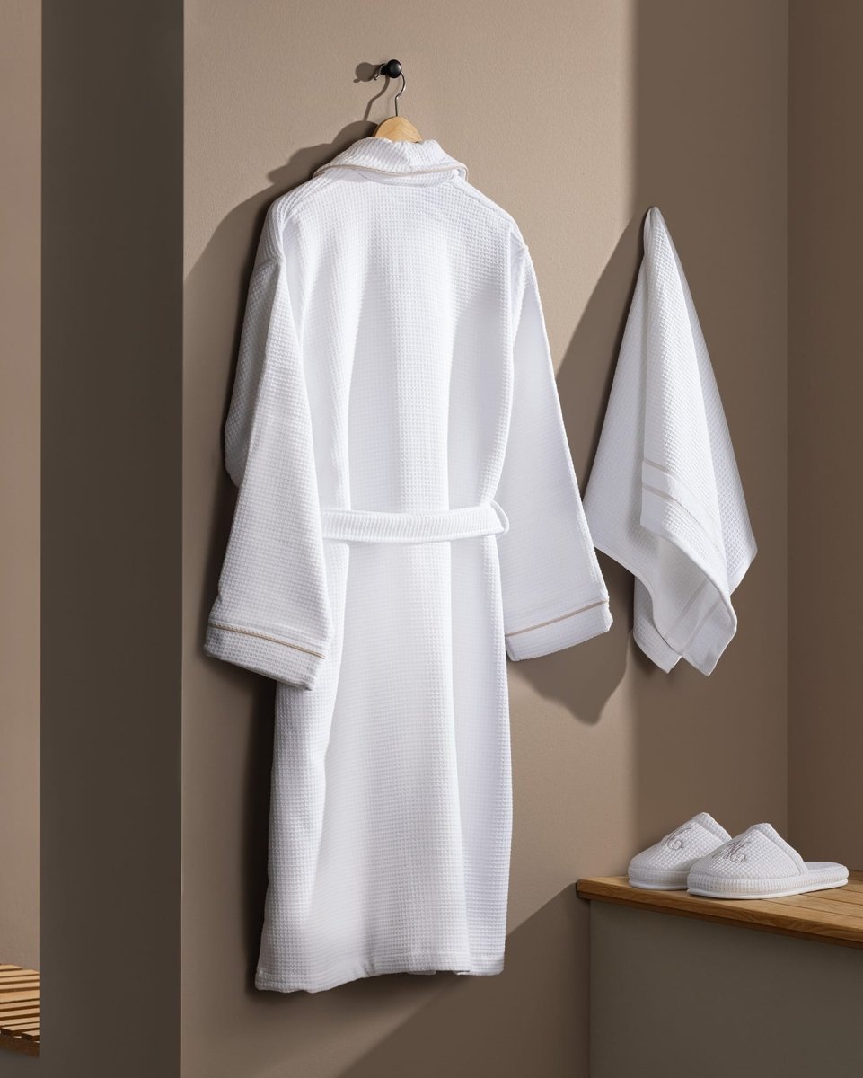 Women's Luxury Plush 100% Cotton Bathrobe Set - White - TryAladdin
