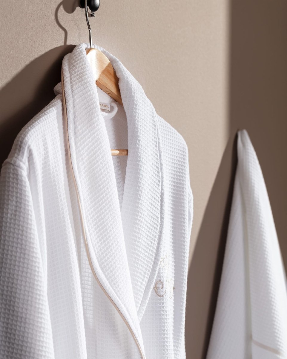Women's Luxury Plush 100% Cotton Bathrobe Set - White - TryAladdin