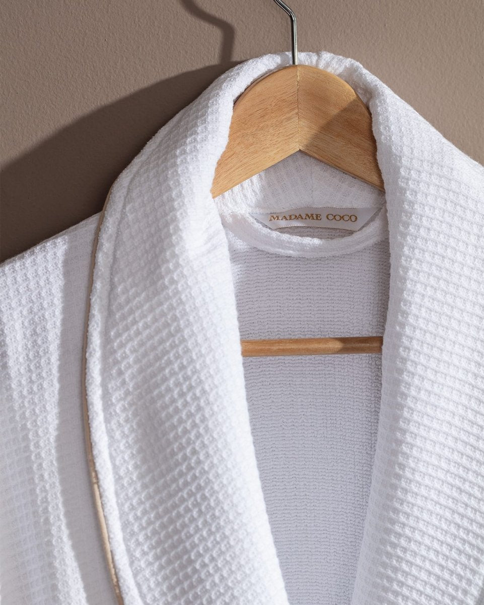 Women's Luxury Plush 100% Cotton Bathrobe Set - White - TryAladdin