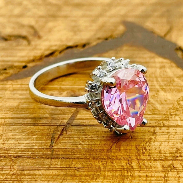 Women’s Morganite Silver Ring - TryAladdin