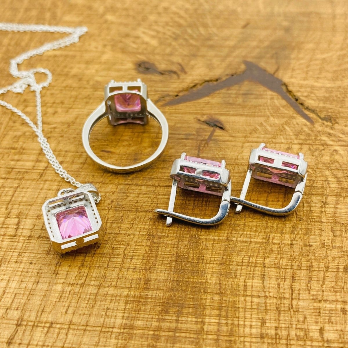 Women's Morganite Stone Jewelry Set