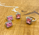 Women's Morganite Stone Jewelry Set