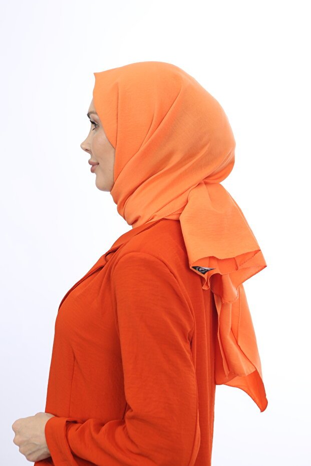 Women's Orange Cotton Crinkle Jazz Shawl - TryAladdin
