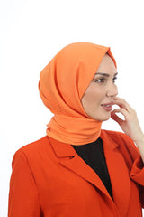 Women's Orange Cotton Crinkle Jazz Shawl - TryAladdin