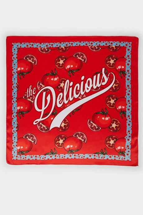 Women's Patterned Voile Scarf - Tomato Print - TryAladdin