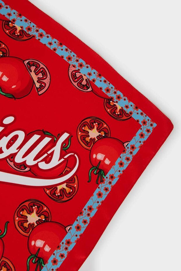 Women's Patterned Voile Scarf - Tomato Print - TryAladdin