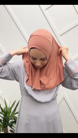 Women's Practical Snap - Button Sandy Hijab Fular - Ecru - TryAladdin