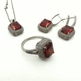 Women's Ruby Silver Set