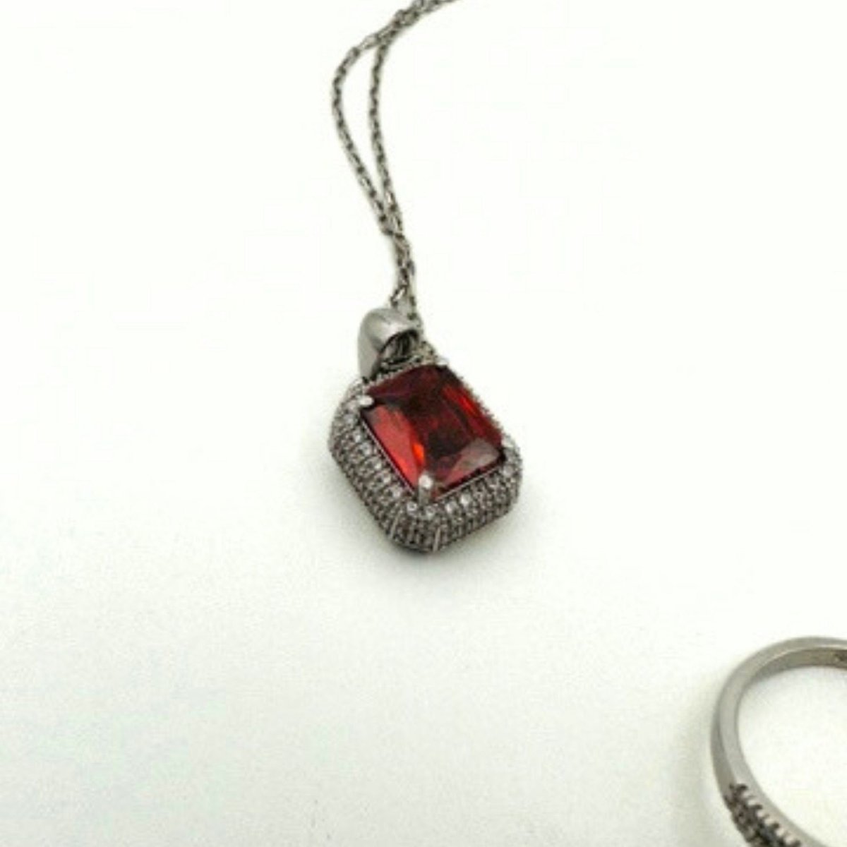 Women's Ruby Silver Set