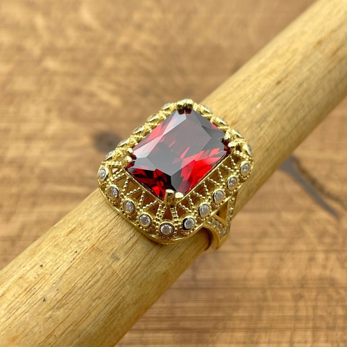 Women's Ruby Stone Silver Ring - TryAladdin