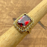 Women's Ruby Stone Silver Ring