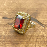 Women's Ruby Stone Silver Ring