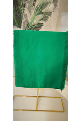 Women's Silky Cotton Jacquard G Pattern Shawl - Benetton Green - TryAladdin