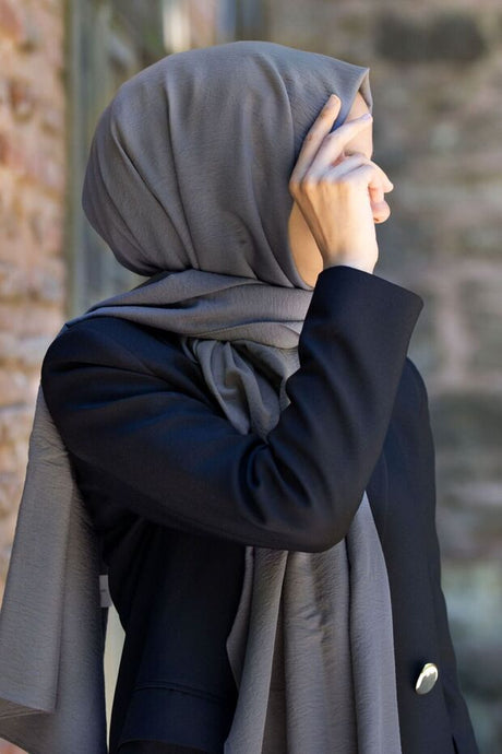 Women's Soft Cotton Jazz Shawl - Smoke Gray - TryAladdin