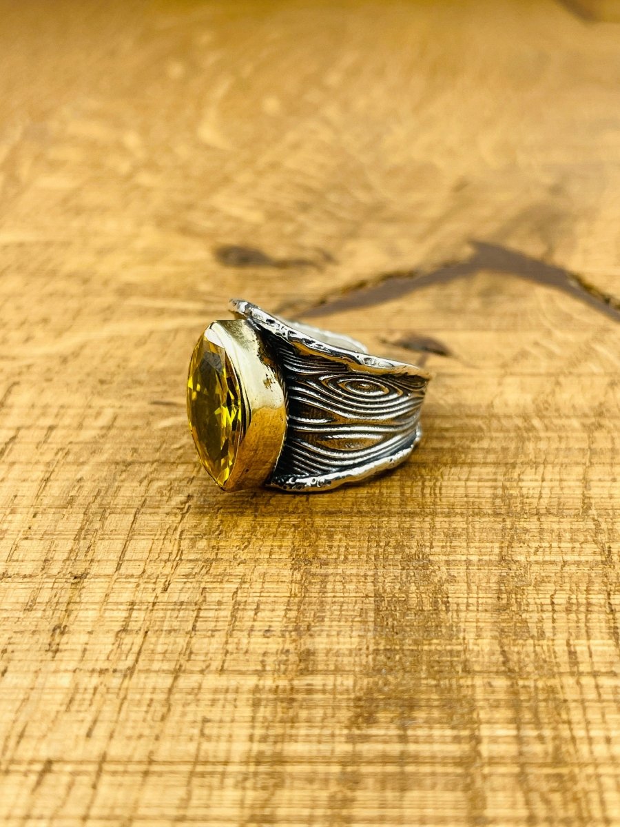 Women's Yellow Stone Silver Ring