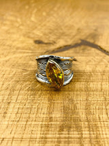 Women's Yellow Stone Silver Ring