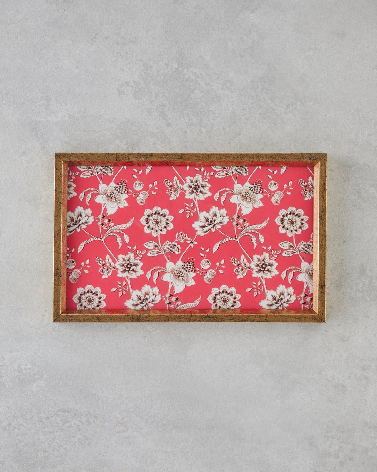 Premium Red Bergamot Pattern Decorative Tray