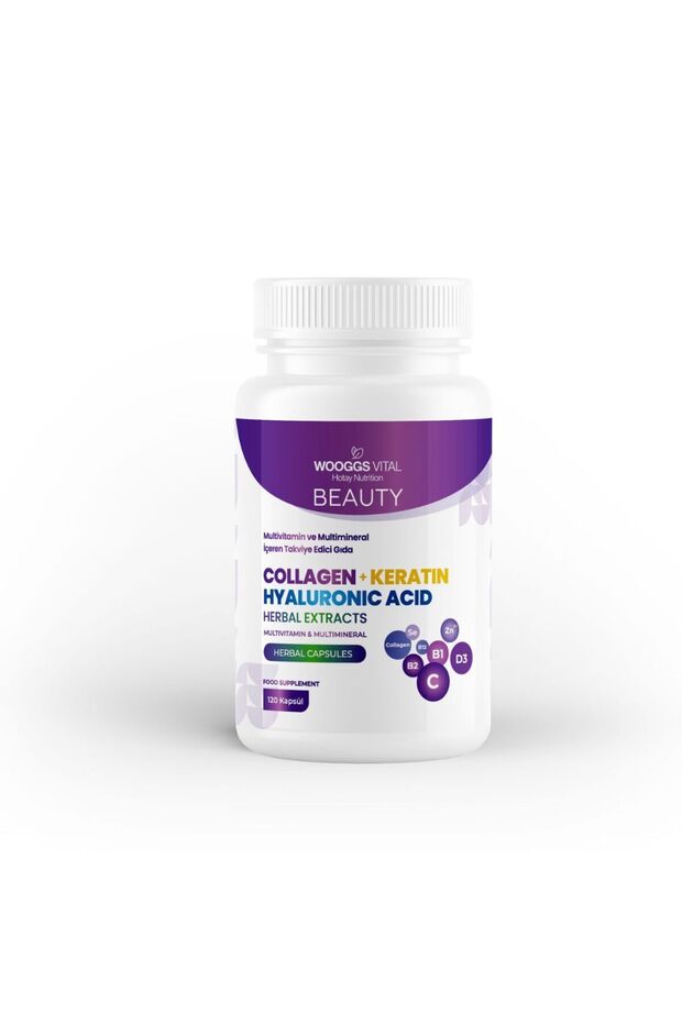 Wooggs Vital Beauty Collagen Keratin Multivitamin - 120 Capsules - TryAladdin