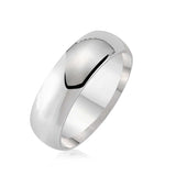 Sterling Silver Domed Band Ring - High Polish Comfort Fit