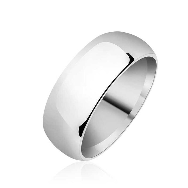 Sterling Silver Wedding Band - Classic Polished Comfort Fit