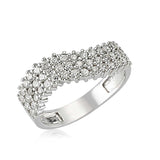 Ring - Sterling Silver Cubic Zirconia Multi-Row Sparkle Band