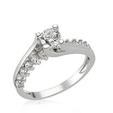 Ring - Silver-Tone Cubic Zirconia Solitaire Accent Ring