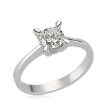 Solitaire Ring - Silver Brilliant Cut Engagement Style