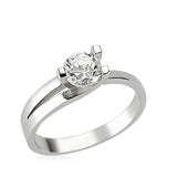 Sterling Silver Solitaire Ring - Dazzling Bypass Design