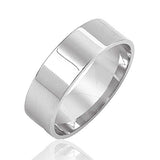 Band Ring - Rhodium Plated Sterling Silver Classic Polished