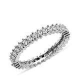 Ring - Sterling Silver Full Eternity Band with Sparkling Cubic Zirconia