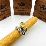 Yellow Citrine Stone Women's Ring