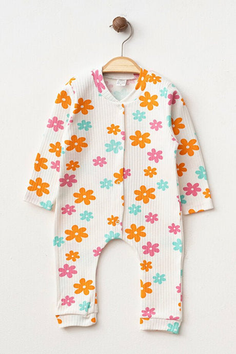 Yukobaby Little Flower Cotton Cuffless Baby Romper - 3 - 9 Months - TryAladdin