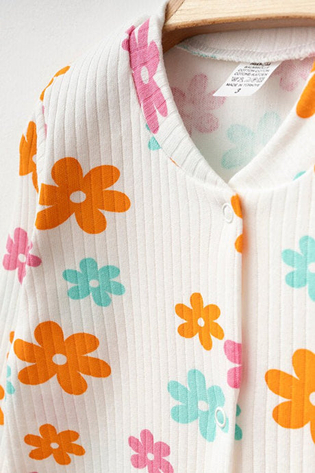 Yukobaby Little Flower Cotton Cuffless Baby Romper - 3 - 9 Months - TryAladdin
