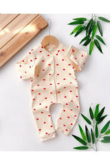 Yukobaby Newborn & Infant Cream Heart Cotton Romper - 3 - 9 Months - TryAladdin
