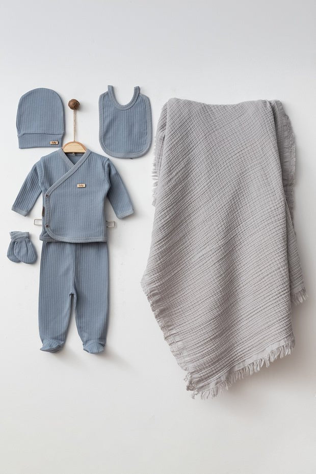 Yukobaby Premium 6 - Piece Newborn Muslin Blanket Bodysuit Set - Hospital Discharge Kit - TryAladdin
