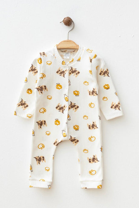 Yukobaby Premium Infant Cotton Romper - Little Cows Pattern 3 - 9 Months - TryAladdin