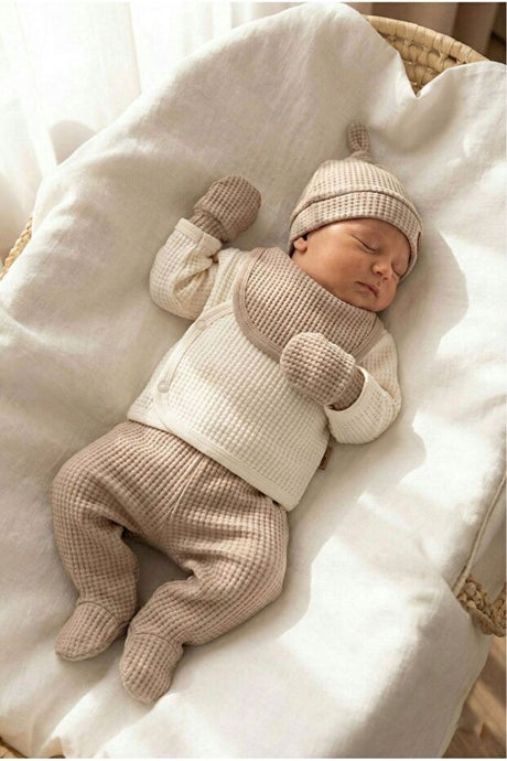 Yukobaby Premium Newborn 100% Cotton Waffle Layette Set - 5 - Piece Set - TryAladdin