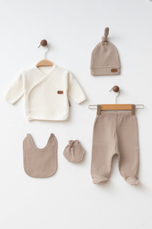 Yukobaby Premium Newborn 100% Cotton Waffle Layette Set - 5 - Piece Set - TryAladdin