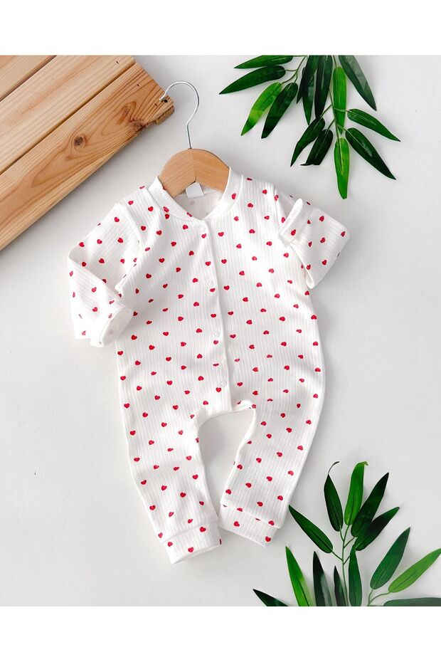 Yukobaby Premium Newborn Baby Heart Snap Romper - TryAladdin