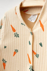 Yukobaby Premium Organic Cotton Newborn Baby Romper - Carrot Print 3 - 9 Months - TryAladdin