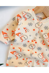 Yukobaby Premium Soft Cotton Baby Romper - Snowman Design - 3 - 9 Months - TryAladdin