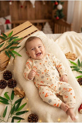 Yukobaby Premium Soft Cotton Baby Romper - Snowman Design - 3 - 9 Months - TryAladdin