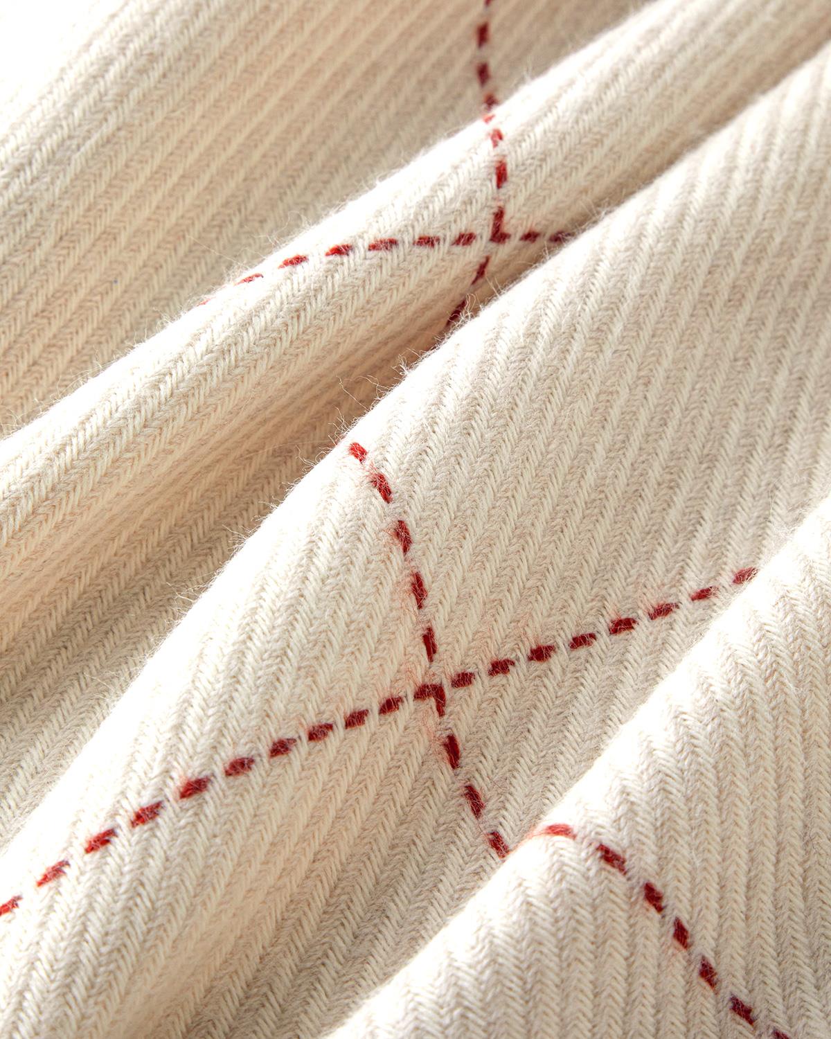 Premium-Textile-Armchair-Throw-Blanket-Ecru-Red