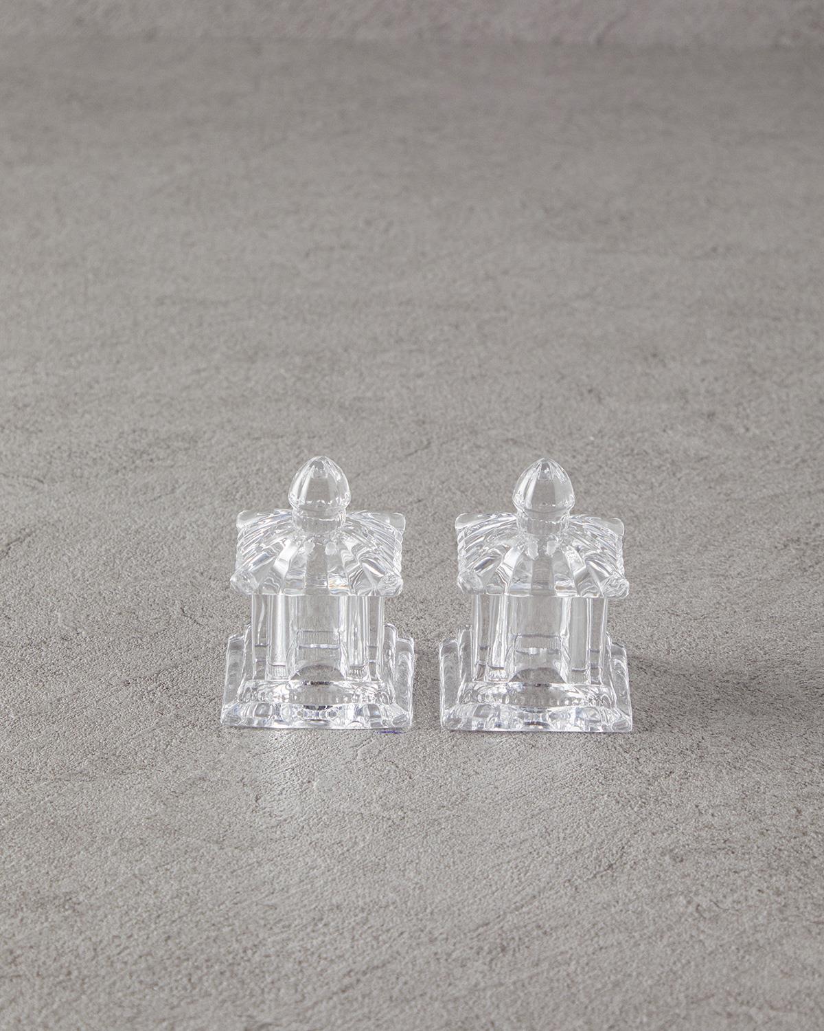 Elegant Clear Glass Salt Pepper Shaker Set Professional Kitchenware