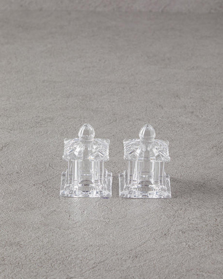Elegant Clear Glass Salt Pepper Shaker Set Professional Kitchenware