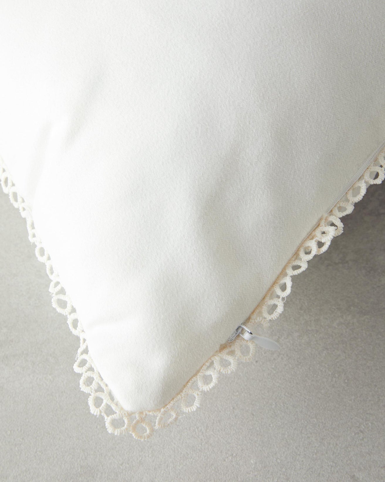 Premium Embroidered Decorative Pillow Cover Ecru