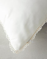 Premium Embroidered Decorative Pillow Cover Ecru